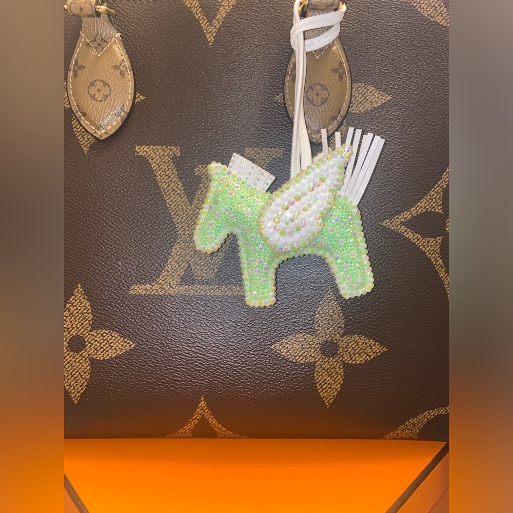 Sparkly Pegasus Vegan Leather Bag Charm
